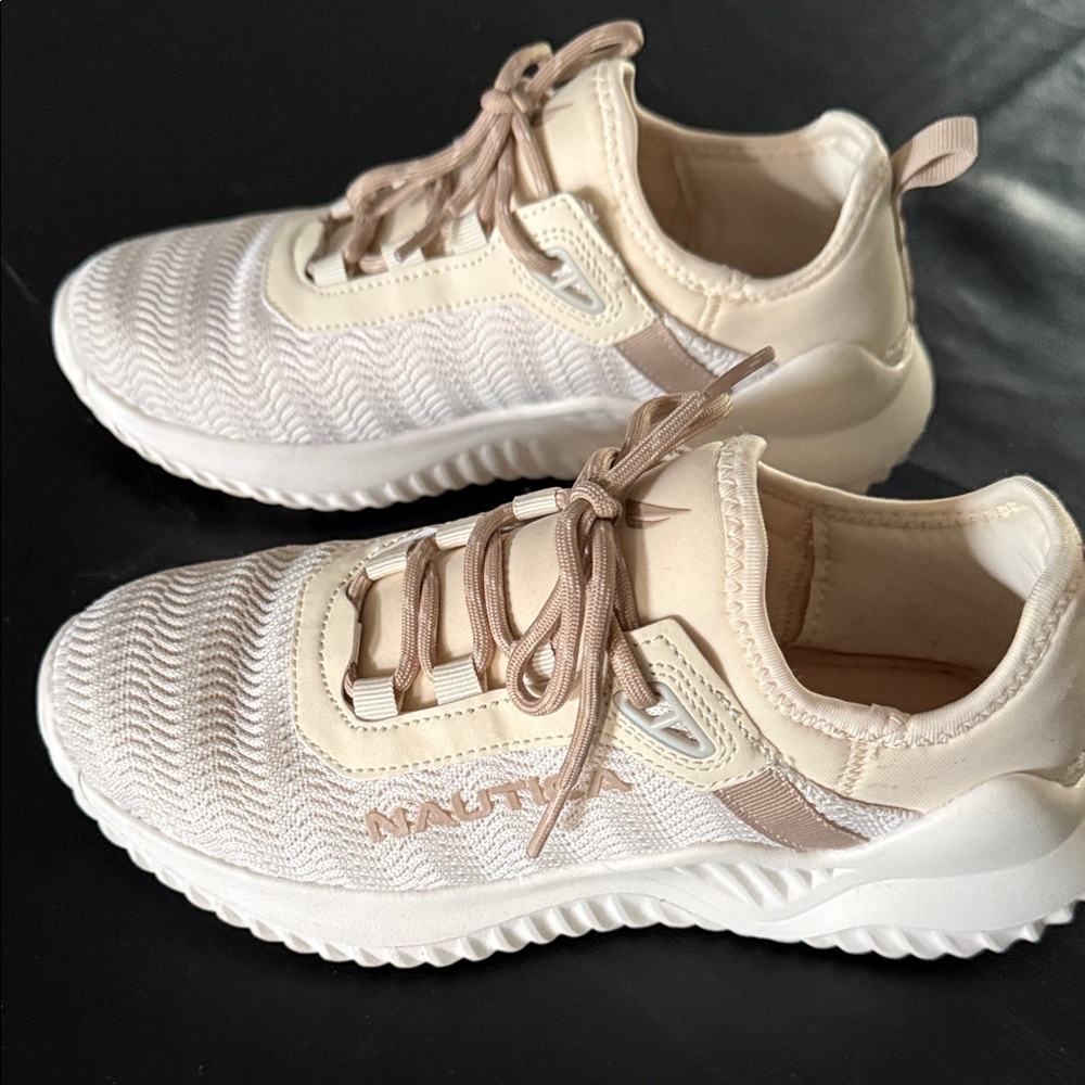 Nautica Cream Lace-Up Sneakers